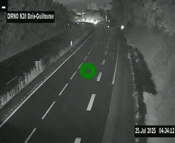 Webcam routière à hauteur de Bois-Guillaume en périphérie de Rouen. Vue orientée vers Rouen