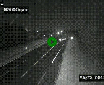 Webcam autoroute A150 à hauteur de La Vaupalière en périphérie de Rouen. Vue orientée vers Rouen