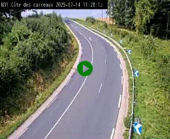 Webcam en haut de la Côte des Carreaux sur la N31 à Avesnes-en-Bray. Vue orientée vers Rouen