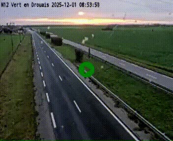 Webcam à hauteur de Vert-en-Drouais sur la N12, en périphérie de Dreux. Vue orientée vers Alençon