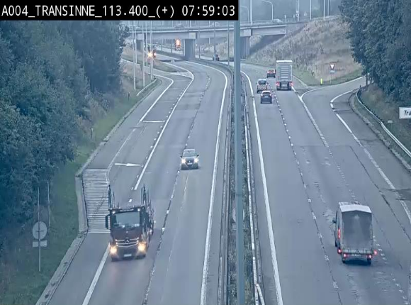 Webcam dans les Ardennes sur l'E411 à hauteur de Transinne. Vue orientée vers le sud de la Belgique