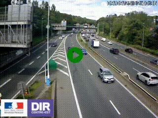 Caméra autoroute sur A6 - Valvert, près de Lyon, en direction de Paris, à hauteur de la sortie 36 Porte du Valvert
