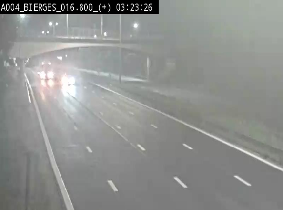 Webcam à Wavre, à hauteur de la sortie 5 Bierges. Vue orientée vers Namur