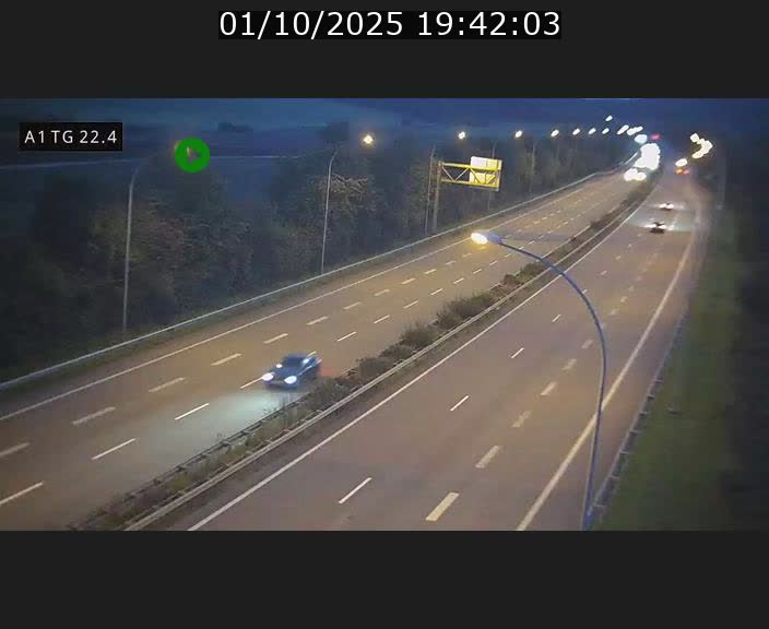 Traffic live webcam Luxembourg Flaxweiler - A1 direction Luxembourg - BK 22.4