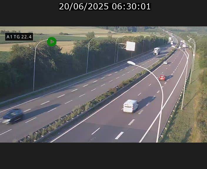 Traffic live webcam Luxembourg Flaxweiler - A1 direction Luxembourg - BK 22.4