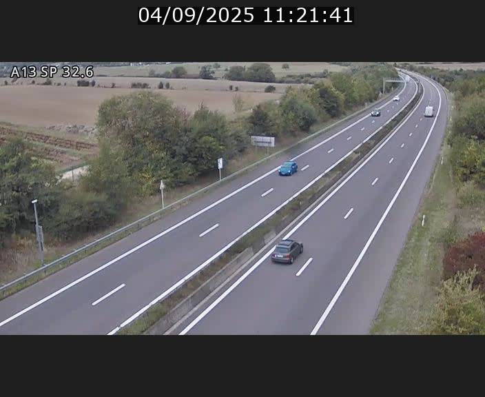 Webcam info trafic A13 à hauteur de Mondorf-les-bains. Vue orientée vers Altwies