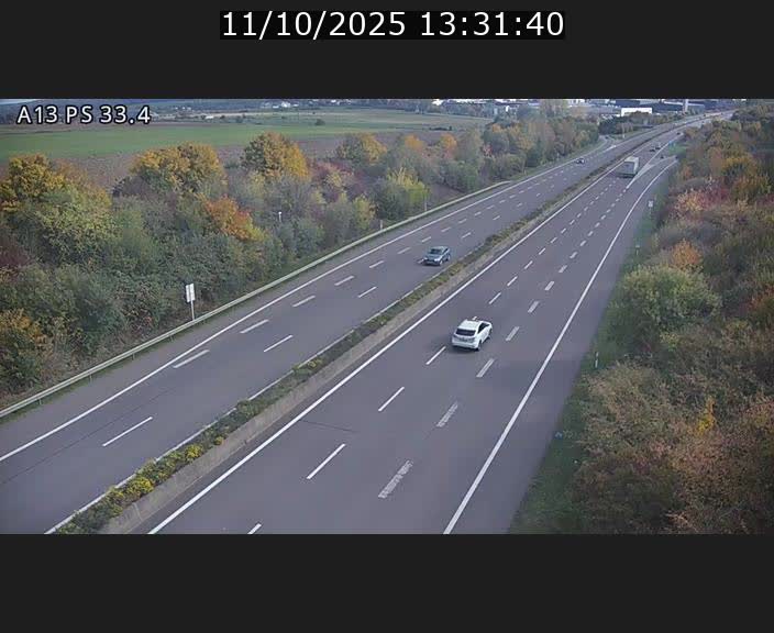 Webcam trafic sur A13 à hauteur de Mondorf-les-Bains en direction d'Altwies