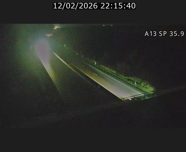 Webcam trafic sur A13 à l'entrée ouest du tunnel Markusbierg à Remerschen. Vue orientée vers Mondorf-les-Bains.