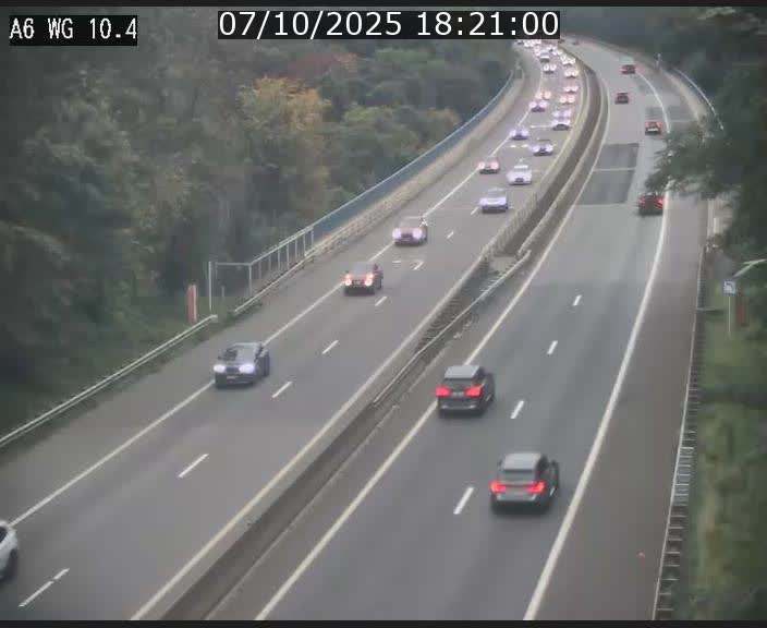 Traffic live webcam Luxembourg Mamer - A6 - BK 10.4 - direction Luxembourg/France/Allemagne