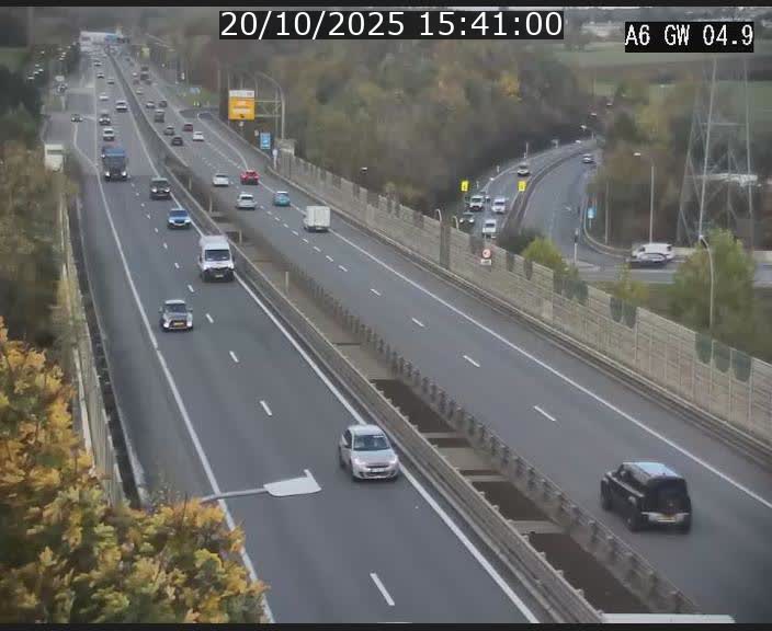 Traffic live webcam Luxembourg Croix de Cessange - A6 - BK 4.9 - direction Belgique