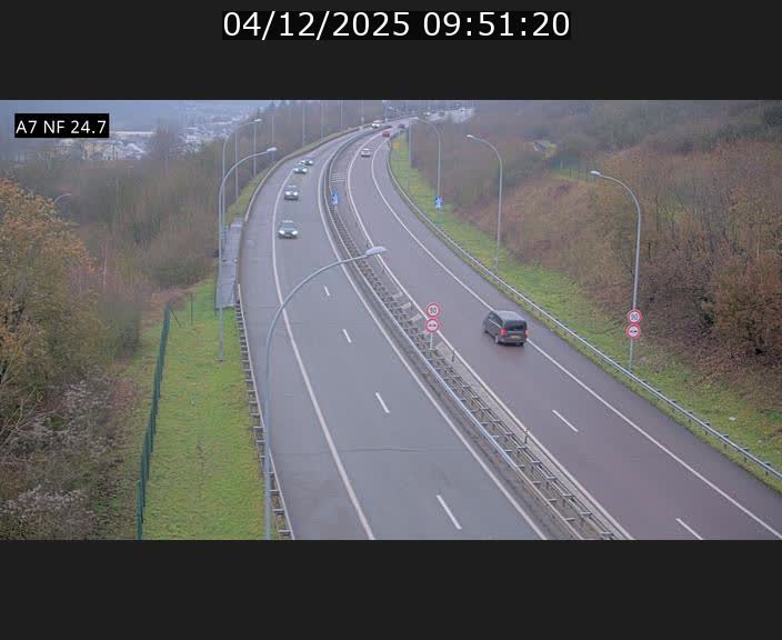 Caméra trafic Luxembourg - A7, Schieren direction Mersch