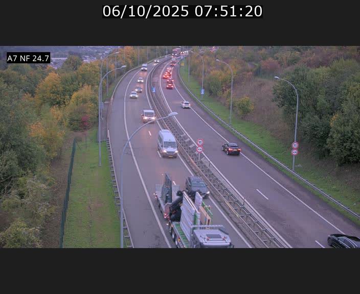 Caméra trafic Luxembourg - A7, Schieren direction Mersch