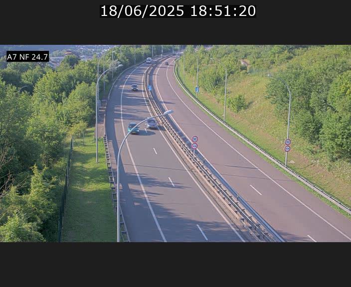 Caméra trafic Luxembourg - A7, Schieren direction Mersch