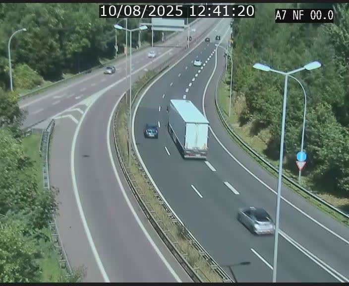 Caméra autoroute Luxembourg A7 - Echangeur A1/A7 Grünewald direction Tunnel Stafelter