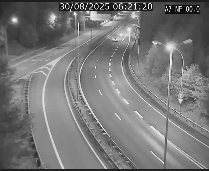 Caméra autoroute Luxembourg A7 - Echangeur A1/A7 Grünewald direction Tunnel Stafelter