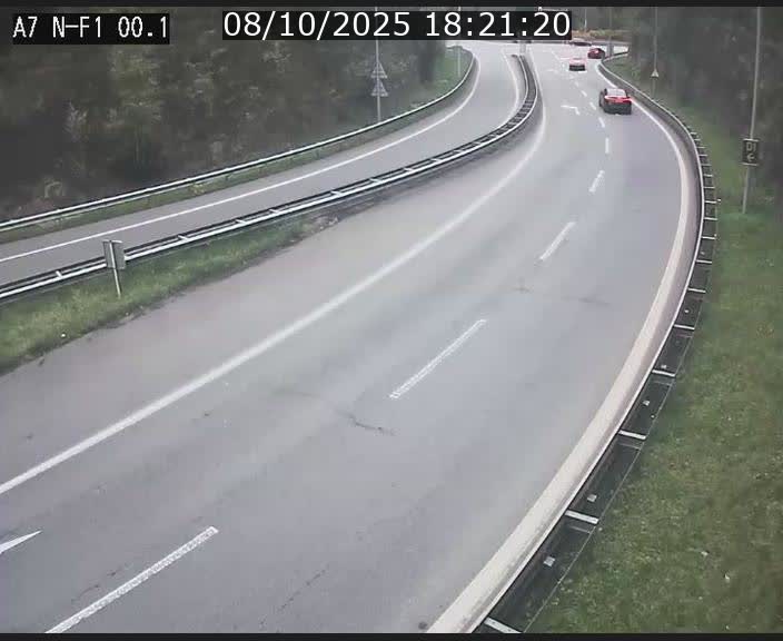Webcam autoroute Luxembourg A7 située dans la sortie 1 Waldhof, vers la N11, avant le Tunnel Stafelter