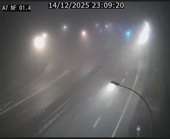 Caméra autoroute Luxembourg A7 - Echangeur Waldhaff - direction Tunnel Stafelter