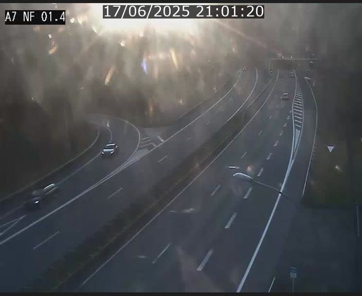 Caméra autoroute Luxembourg A7 - Echangeur Waldhaff - direction Tunnel Stafelter