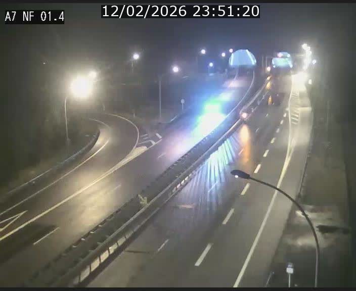 Caméra autoroute Luxembourg A7 - Echangeur Waldhaff - direction Tunnel Stafelter