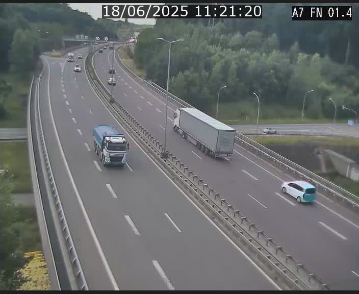 Caméra autoroute Luxembourg A7 - Tunnel Stafelter - direction Echangeur Grünewald