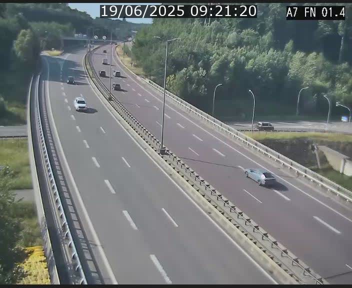 Caméra autoroute Luxembourg A7 - Tunnel Stafelter - direction Echangeur Grünewald