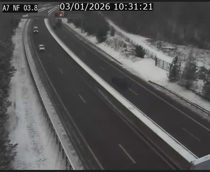 Webcam autoroute A7 au Luxembourg à la sortie du Tunnel Stafelter vers le Nord