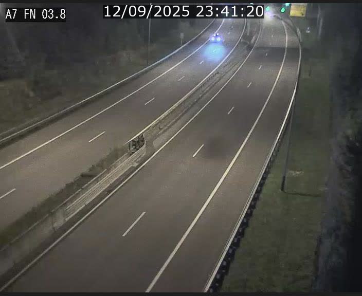 Caméra autoroute Luxembourg A7 - Passage à gibier Rëngelbour - direction Tunnel Stafelter