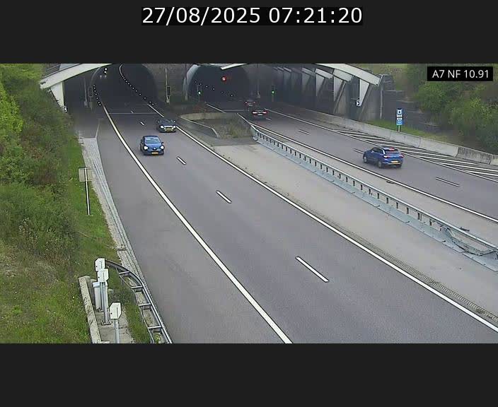 Caméra trafic Luxembourg - A7, Tunnel Gousselerbierg, entrée sud, direction Mersch