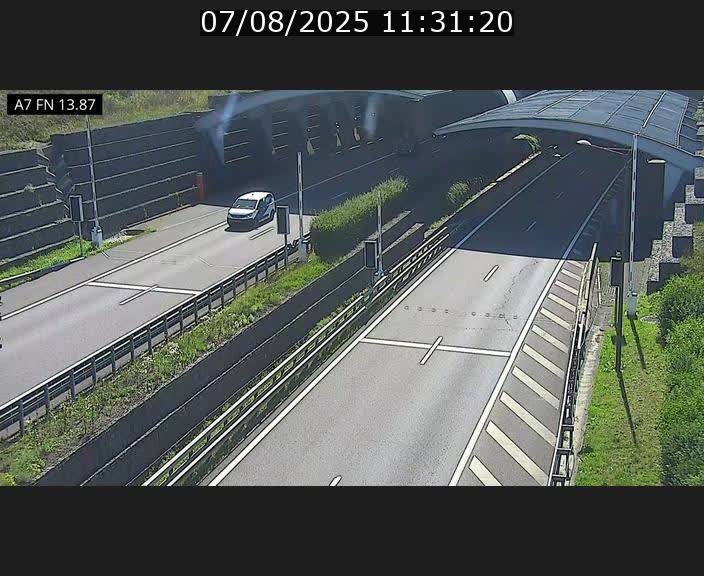 Caméra trafic Luxembourg - A7, Tunnel Gousselerbierg, entrée nord, direction Lorentzweiler
