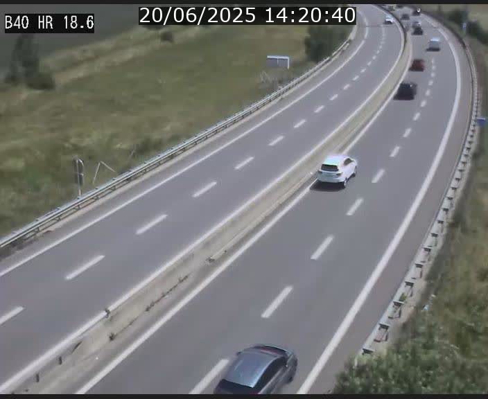Webcam sur la route de liaison entre Micheville et Esch-Belval à la frontière entre le Luxembourg et la France. Vue orientée vers la Lorraine.