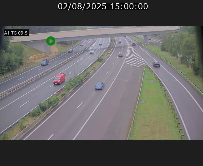 Traffic live webcam Luxembourg Jonction Grünewald - A1 direction Luxembourg-ville - BK 9.5