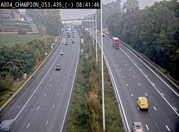 Webcam E411 à Champion, à proximité de Namur. Vue orientée vers Bruxelles