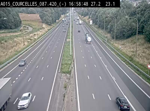 Webcam autoroute Belgique - Viesville - E42 direction Mons - BK 84.35