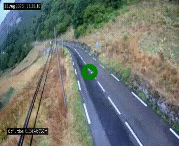 Webcam dans les Pyrénées Atlantique au niveau du col d'Urdos et du fort du Pourtalet sur la N134, en direction du Col et du tunnel du Somport, à 765 mètres d'altitude