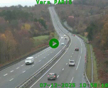 Caméra routière sur l'autoroute A20 à Bessines-sur-Gartempe. Vue orientée vers Paris