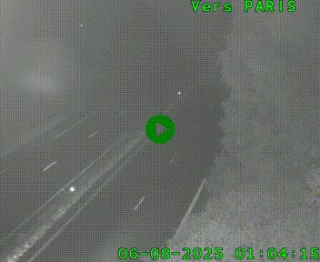 Caméra routière sur l'autoroute A20 au nord de Limoges, à la jonction avec la N520. Vue orientée vers Paris