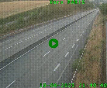 Caméra routière sur l'autoroute A20 à Saint-Hilaire-Bonneval, au sud de Limoges. Vue orientée vers Paris