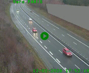 Caméra routière sur l'autoroute A20 à Saint-Pardoux-l'Ortigier, à la jonction avec l'A89. Vue orientée vers Paris