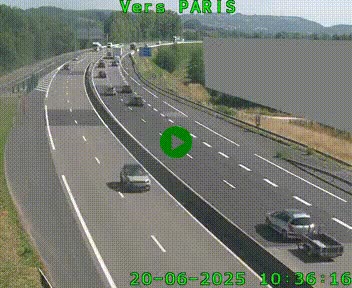 Caméra routière sur l'autoroute A20 à Brive-la-Gaillarde, à la jonction avec l'A89. Vue orientée vers Paris