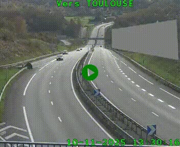Caméra routière sur l'autoroute A20 à Noailles, en périphérie de Brive-la-Gaillarde. Vue orientée vers Toulouse