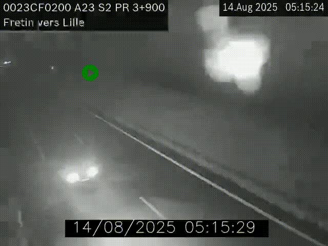 Webcam autoroute A23 à hauteur de Fretin. Vue orientée vers Lille