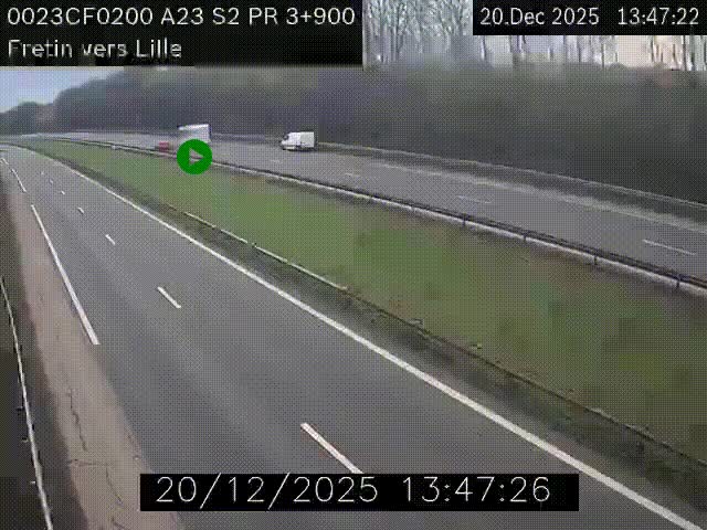 Webcam autoroute A23 à hauteur de Fretin. Vue orientée vers Lille