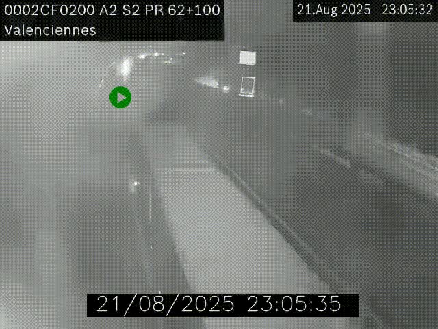 Webcam autoroute A2 à Valenciennes. Vue orientée vers Maubeuge et Mons (Belgique)