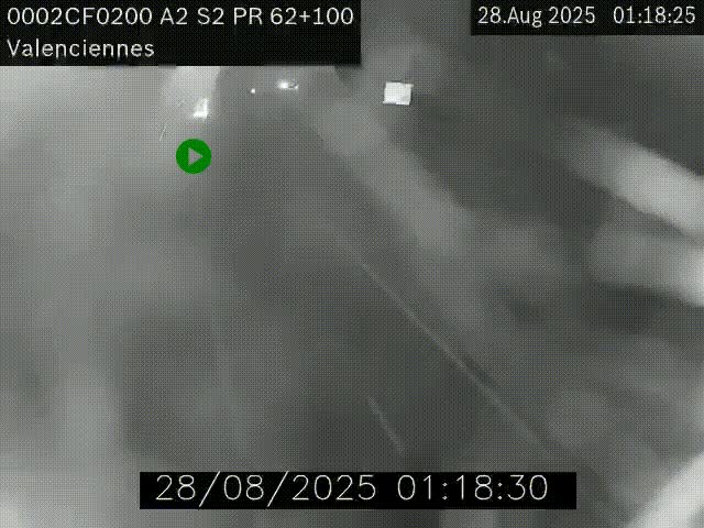 Webcam autoroute A2 à Valenciennes. Vue orientée vers Maubeuge et Mons (Belgique)