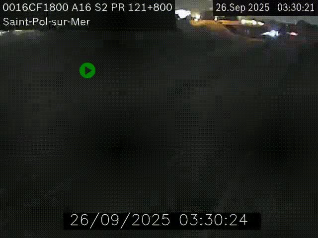 Webcam autoroute A16 à proximité de Dunkerque, à hauteur de la sortie Saint-Pol-sur-Mer. Vue orientée vers Calais