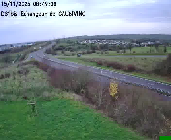 Dispositif d’observation sur D31bis (France) à Gaubiving, en direction de Sarreguemines, offrant une visualisation fiable des conditions de circulation.