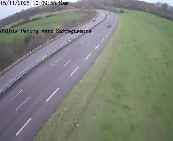 Webcam installée le long de D31bis (France) à Oeting, pointée vers Sarreguemines, utile pour suivre précisément les conditions de trafic.