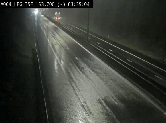 Webcam autoroute A4 (E411-E25) à Léglise, avant la jonction avec la N40. Vue orientée vers Bruxelles
