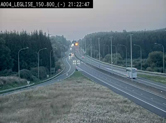 Webcam E411 dans la Côte de Léglise. Vue orientée vers Bruxelles