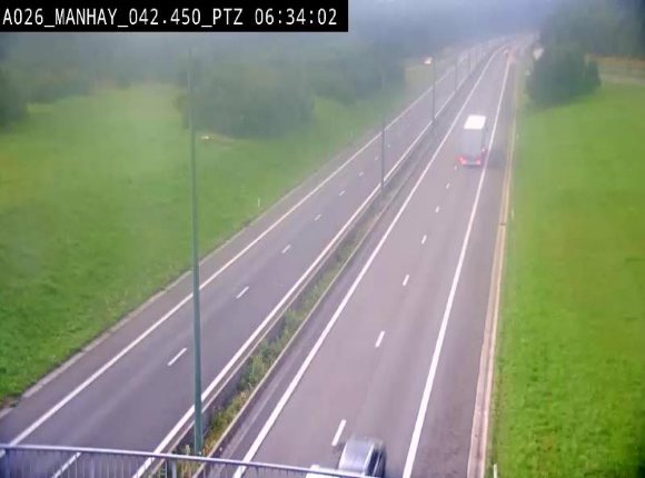 Webcam autoroute A26/E25 à hauteur de Manhay, à la jonction avec la N651 en direction de Liège - BK 42.4